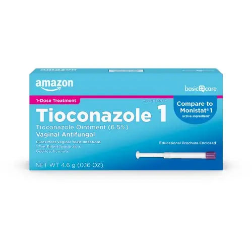 Amazon Basic Care Tioconazole Ointment 6.5 Percent, Vaginal Antifungal, 1-Dose Treatment Amazon Basic CareAU supplements