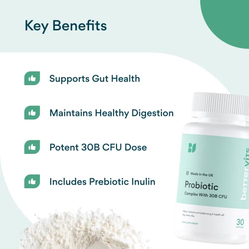 Bettervits Probiotic Complex | 30B CFU | Gut Health | Digestion | Bloating | IBS Bettervits Au supplements