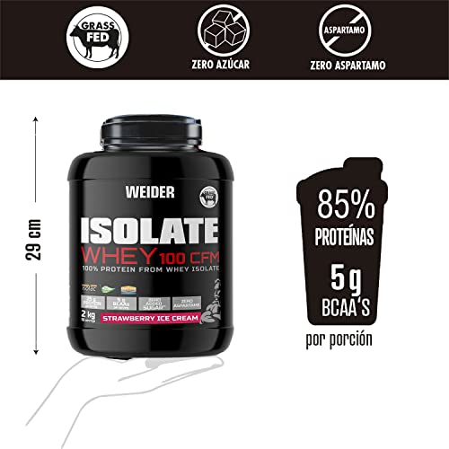 Weider Isolate Whey 100 CFM (2kg) Strawberry Ice Cream Flavour. Protein Powder with 25g Proteins Weider Au supplements