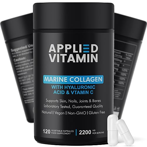 Applied vitamin Marine Collagen Capsules 2000mg-Enhance with Hyaluronic Acid, Zinc, Vitamin C & Biotin 120 Applied Vitamin Au supplements