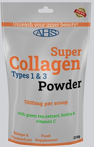 AHS Super Flavoured (Mango & Passionfruit) Collagen Powder 7000MG Per Scoop with Green Tea Extract AHS Au supplements