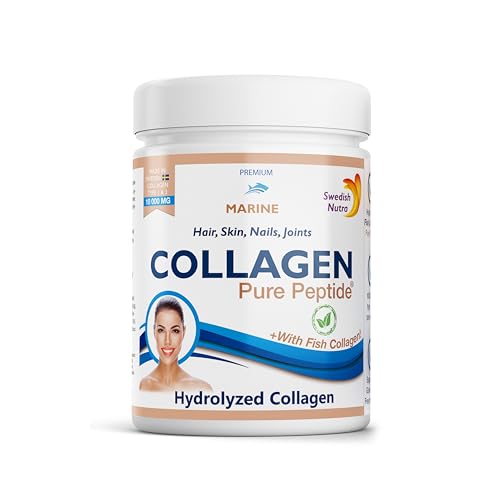 Swedish Nutra Powder Marine Collagen - Pack of 300g, 30 Day Supply | Minimize Fine Lines, Wrinkles & Improve Skin Elasticity | High Absorption Rate Swedish Nutra Au supplements