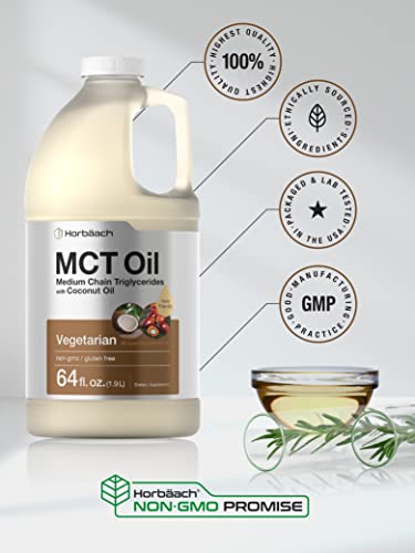 MCT Oil 64 oz | 100% Pure | Blends with Coffee, Tea, Juice and Liquids | Value Size Unflavo Horbäach Au supplements