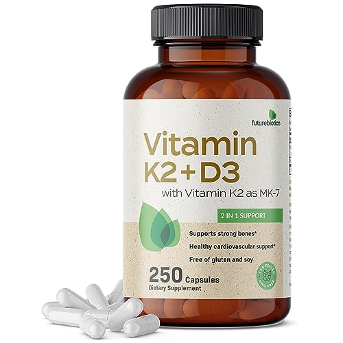 Futurebiotics Vitamin K2 (MK7) with D3 Supplement - Non-GMO Formula - 5000 IU Vitamin Futurebiotics Au supplements