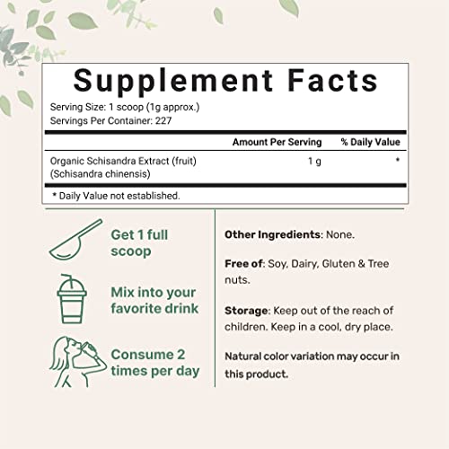 Organic Schisandra Extract Powder, 8 Ounce, Traditional Adaptogen and Filler Micro Ingredients Au supplements
