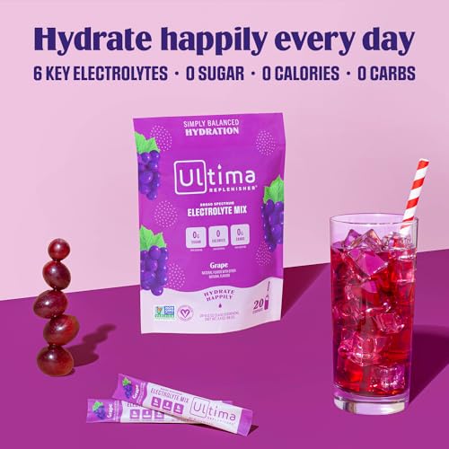 Ultima Replenisher Daily Electrolyte Drink Mix – Grape, 20 Stickpacks – Hydration Packets Ultima Replenisher Au supplements