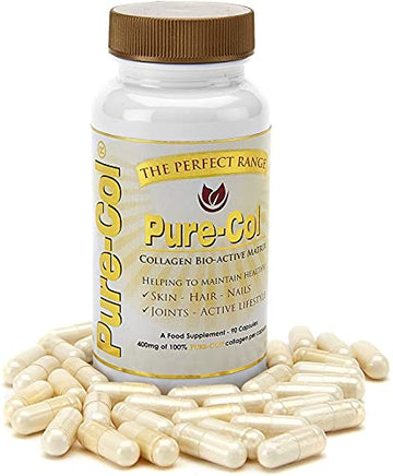 Pure-COL Collagen 90 Capsules 400mg Bio-Active Matrix High Strength Collagen Tablets The Perfect Range Au supplements