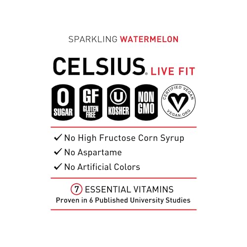 CELSIUS Sparkling Watermelon, Functional Essential Energy Drink 12 Fl Oz (Pack of 12) CELSIUS Au supplements