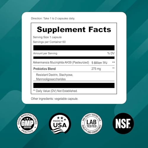 Akkermansia Muciniphila Probiotics for Digestive Health - 5 Billion TFU Akkermansia Probiotic UpNourish Au supplements