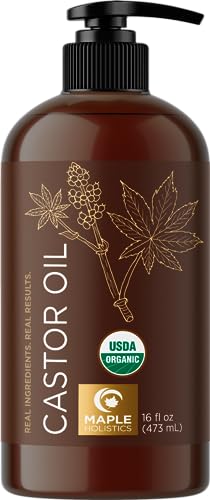 Hexane Free Organic Castor Oil - USDA Organic Castor Oil for Body Detox Hair Growth & Skin Care Maple Holistics Au supplements
