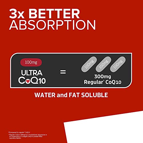 Qunol CoQ10 100mg Softgels, Ultra CoQ10 100mg, 3x Better Absorption, Antioxidant Qunol Au supplements