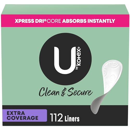 U by Kotex Clean & Secure Panty Liners, Light Absorbency, Extra Coverage, 112 Count U by Kotex Au supplements