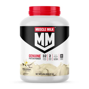Muscle Milk Genuine Protein Powder, Vanilla Creme, 32g Protein, 5 Pound, 32 Servings Muscle Milk Au supplements