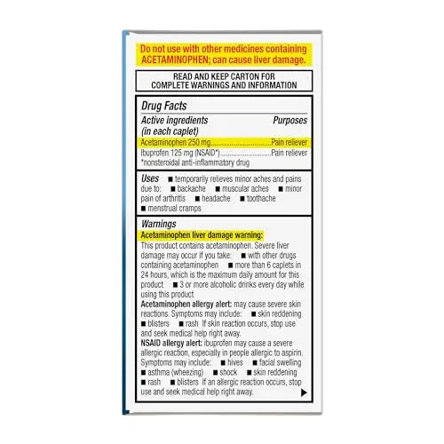 GoodSense Dual Action Acetaminophen and Ibuprofen (NSAID) Tablets, 250 mg/125 mg, Back Pain, 72 Count GoodSense Au supplements