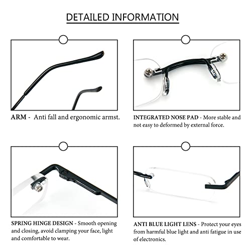 DXYXYO Mini Rimless Reading Glasses for Women Men, 2 Pack Slim Pocket Compact Metal DXYXYO Au supplements