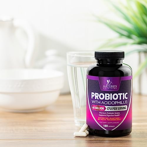 Probiotics, 60 Billion CFU per Serving, Probiotic with Prebiotics for Digestive & Immune Health Nature's Nutrition Au supplements