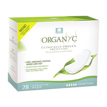 Organyc New and Improved 100% Certified Organic Cotton Overnight Feminine Pads Organyc Au supplements