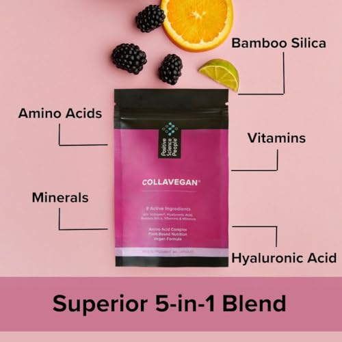 Unique Vegan Collagen Supplement with 18 Amino Acids, Hyaluronic Acid, Bamboo Silica, Biotin, Vitamins Positive Science People Au supplements