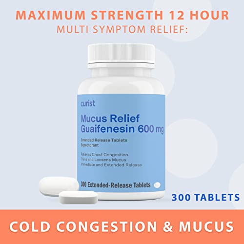 Curist Guaifenesin 600 mg Extended Release Tablets (300 Dye-Free Tablets) - Expectorant Curist Au supplements