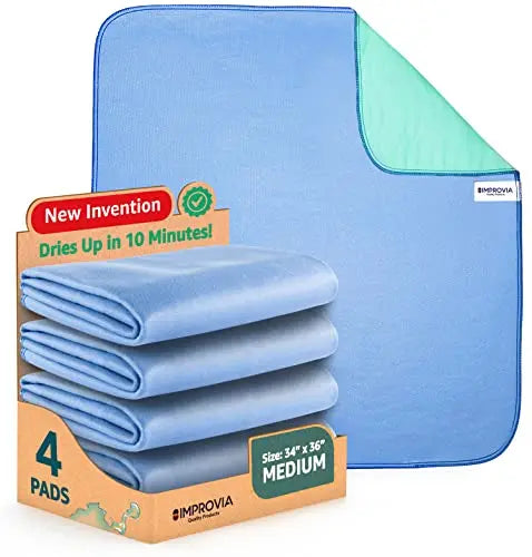 IMPROVIA® Washable Underpads, 34" x 36" (Pack of 4) - Heavy Absorben IMPROVIA uk supplements