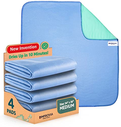 IMPROVIA® Washable Underpads, 34" x 36" (Pack of 4) - Heavy Absorben IMPROVIA Au supplements