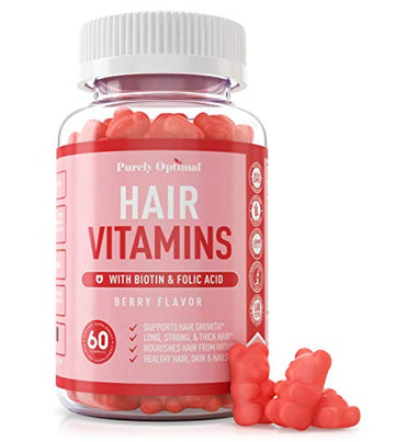Premium Hair Vitamins Supplement-Gummy Vitamins w/Biotin, Folic Acid, Vitamins A&D Purely Optimal Au supplements