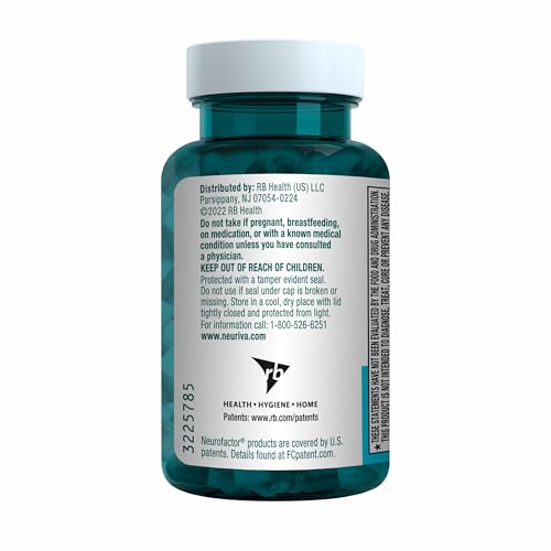 NEURIVA Plus Brain Supplement for Memory and Focus Clinically Tested Nootropics for Concentration for Mental Clarity, Cognitive Enhancement Vitamins B6, B12, Phosphatidylserine 30 Capsules NEURIVA Au supplements
