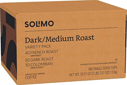 Amazon Brand - Solimo Coffee Pods, Assorted pack (French, Dark, Colombian) Solimo Au supplements