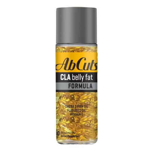 Ab Cuts CLA Belly Fat Formula - 80 Easy-to-Swallow Softgels - Omega 3 Fish Oil, Flaxseed AbCuts Au supplements