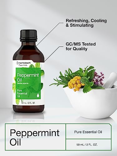 Horbaach Peppermint Oil | 2 fl oz | Pure Essential Spray | for Massage, Bath & Diffusers | Non-GMO Horbäach Au supplements