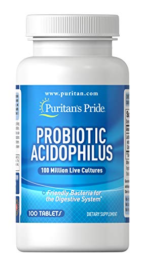 Puritan's Pride Probiotic Acidophilus Tablets, White, 100 Count Puritan's PrideUS supplements