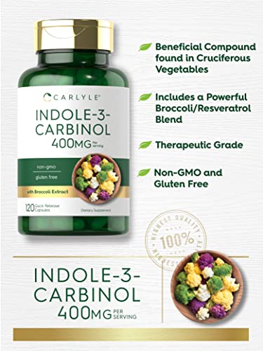 Carlyle Indole-3-Carbinol (I3C) 400mg | 120 Capsules | Advanced Formula Carlyle Au supplements
