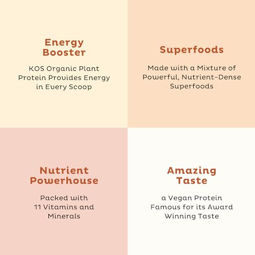 KOS Organic Vegan Protein Powder with 50mg Caffeine, Salted Caramel Coffee KOS Au supplements