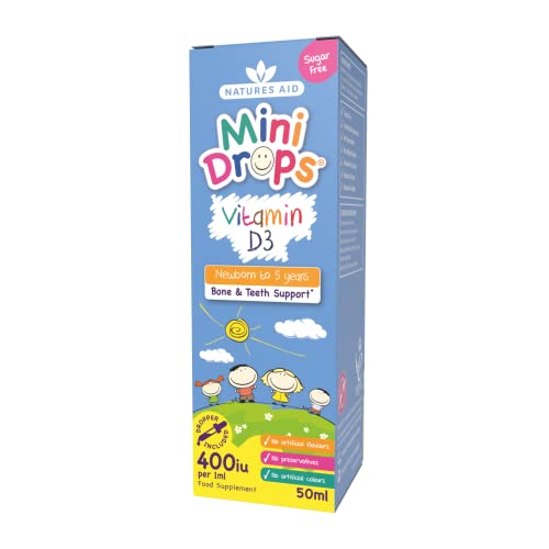 Natures Aid Vitamin D3 Mini Drops for Infants and Children, Sugar Free, 50ml natures aid Au supplements