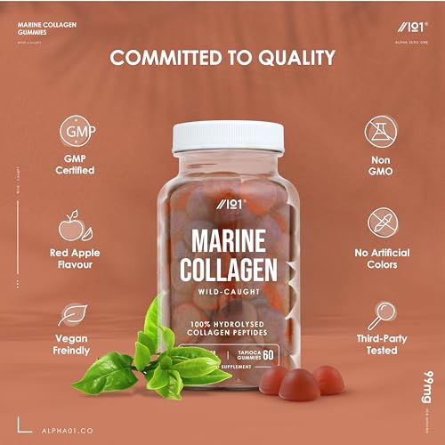 Marine Collagen Gummies - Wild-Caught Marine - Tapioca Based - High Potency Hydrolysed Marine Collagen Gummies ALPHA01 Au supplements