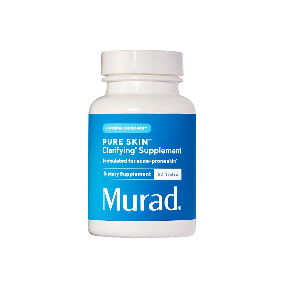 Murad Pure Skin Acne Supplements – 60 Tablets – Clear Skin Support with Blend of Vitamin A & B6, Zinc, Amino Acids, & Burdock Root – Promotes Healthy Skin, Oil Balance, Gut Health & Stress Relief Murad Au supplements