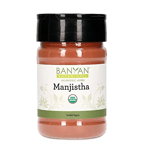 Banyan Botanicals Manjistha Powder, Spice Jar - USDA Organic - Rubia cordifolia - Cleanses Banyan Botanicals uk supplements