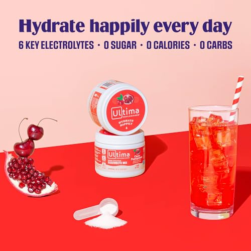 New Ultima Hydrating Electrolyte Powder, Cherry Pomegranate, 30 Servings 3.6 oz Ultima Replenisher Au supplements