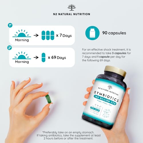 Probiotics 150 Billion CFU - 20 Strains with Prebiotics & Zinc. Highest Concentration N2 Natural Nutrition Au supplements