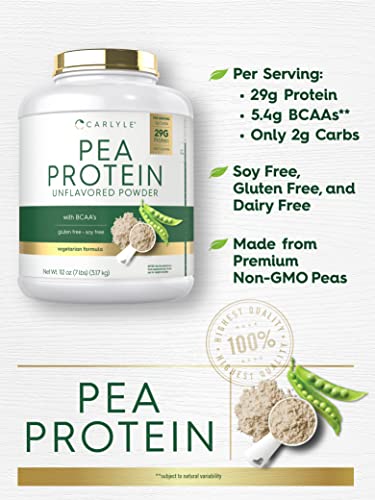 Carlyle Pea Protein Powder with BCAA'S 7lb | Unflavored | 29G Protein | Non-GMO, Gluten Carlyle Au supplements