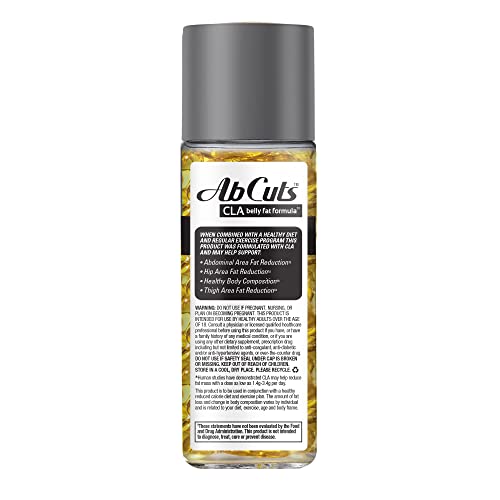 Ab Cuts CLA Belly Fat Formula - 80 Easy-to-Swallow Softgels - Omega 3 Fish Oil, Flaxseed AbCuts Au supplements