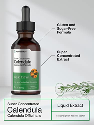 Calendula Extract Tincture | 2 fl oz | Vegetarian, Non-GMO, Gluten Free Liquid Supplement Horbäach Au supplements
