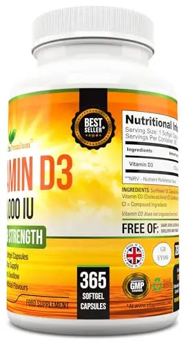 Vitamin D 4,000 IU Softgels, Maximum Strength Vitamin D3 Supplement, 365 Easy to Swallo Vita Premium Au supplements