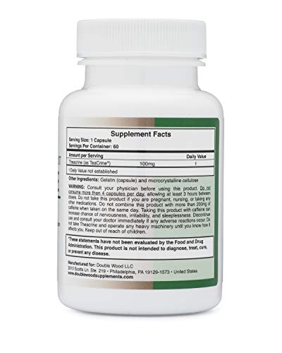 Theacrine (Teacrine) 100 Mg, 60 Capsules - Energy and Focus Supplement (Similar to Caffe Double Wood Supplements Au supplements