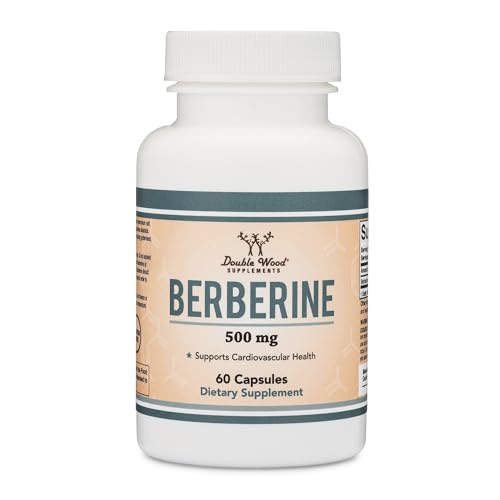 Berberine Supplement 500mg, 60 Capsules (Third Party Tested, Manufactured in The USA Double Wood Supplements Au supplements