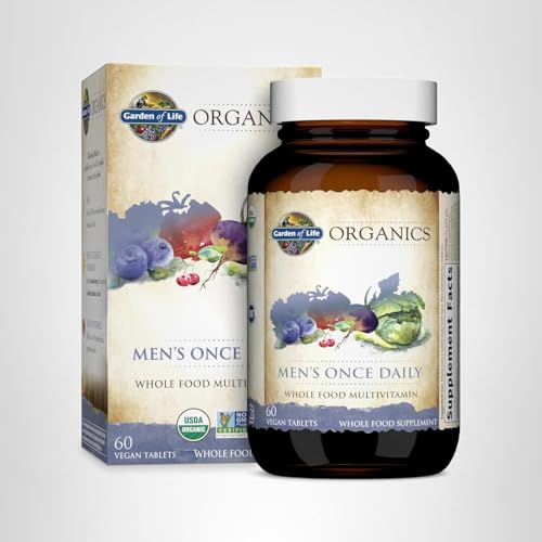 Garden of Life Once Daily Whole Food Multivitamin for Men, Organic Mens Vitamins & Minerals, Vitamin C, Zinc, Vegan, for Health & Well-Being, 60 Tablets Garden of Life Au supplements