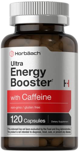 Ultra Energy Supplement | 120 Capsule Pills | with Caffeine & Vitamin B12 | Daily Energy Booster Horbäach Au supplements
