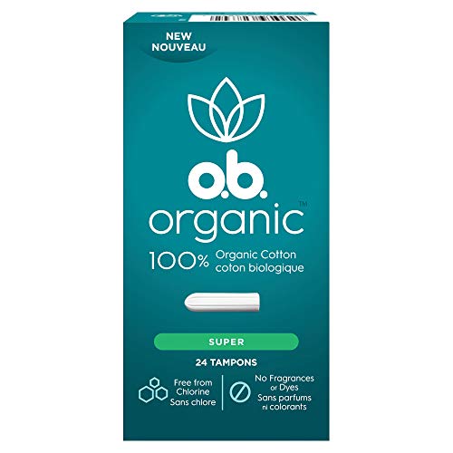 o.b. Organic Tampons, Made with 100% Organic Cotton, Proven 8 Hour Leak Protection, Super, 24 Count o.b. Au supplements