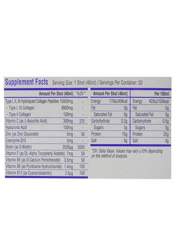 Sunberg Collagen Liquid Shots - 10000mg Collagen Supplement Type I,II,III Hyaluronic Acid Bodygenix Au supplements