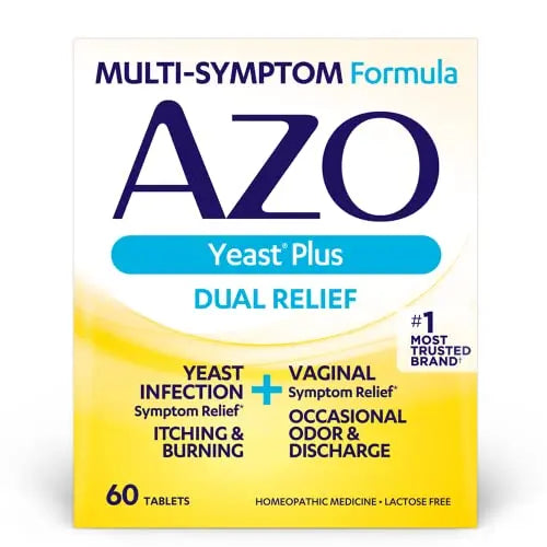 AZO Yeast Plus Dual Relief Tablets, Yeast Infection and Vaginal Symptom Relief, Relieves Itching & Burning AZO uk supplements